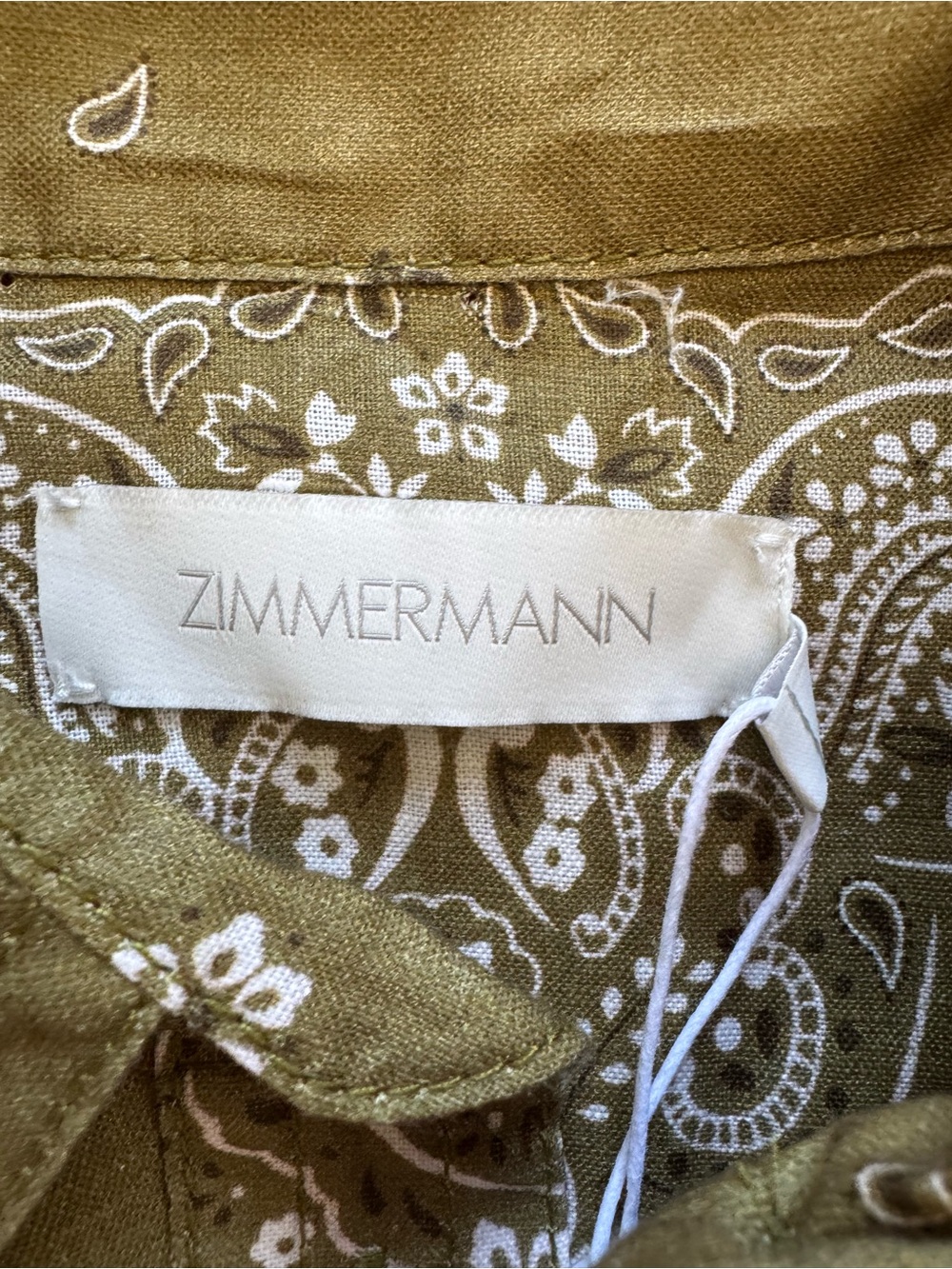 NWT ZIMMERMANN Violet Bandana Khaki Play Suit Tie-Waist Romper Size AUS 0 US 4 - Picture 6 of 16